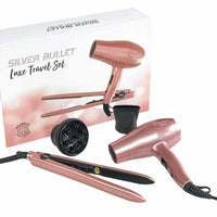 Thumbnail for Silver Bullet Mini Hair Dryer and Straightener Iron Luxe Travel Set - Rose Gold