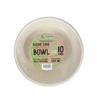 Thumbnail for 10 Pck Eco Friendly Disposable Party Wide Bowls 680ml Biodegradable Sugar Cane