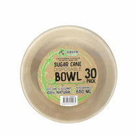 Thumbnail for 30 Pck Eco Friendly Disposable Party Deep Bowls 680ml Biodegradable Sugar Cane