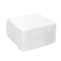 Thumbnail for 100x Takeaway Cake Box 9x9x4 Inches - Square Folding White Dessert Packaging
