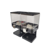 Thumbnail for 2 x 3.7L Double Cereal Dispenser Black - Square Rice Beans Countertop Storage