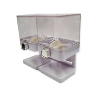 Thumbnail for 2 x 3.7L Double Cereal Dispenser White - Square Rice Grains Countertop Storage