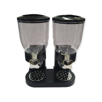 Thumbnail for 2 x 4L Double Cereal Dispenser Black - Round Rice Grains Countertop Storage