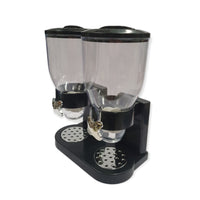 Thumbnail for 2 x 4L Double Cereal Dispenser Black - Round Rice Grains Countertop Storage