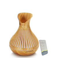 Thumbnail for Essential Oil Aroma Diffuser and Remote - 500ml Tulip Top Wood Mist Humidifier