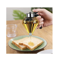 Thumbnail for 200ml Oil Honey Dispenser - Syrup Sauce Glass Pourer - Diamond Pot and Stand