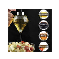 Thumbnail for 200ml Oil Honey Dispenser - Syrup Sauce Glass Pourer - Diamond Pot and Stand