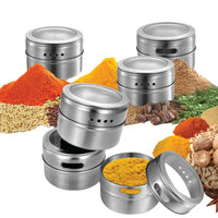 Thumbnail for 150g Magnetic Spice Jar Stainless Steel Tins - Herb Seasoning Storage Container