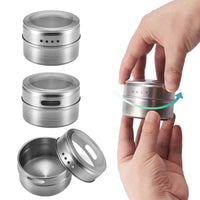 Thumbnail for 150g Magnetic Spice Jar Stainless Steel Tins - Herb Seasoning Storage Container