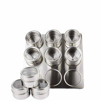 Thumbnail for 9 Magnetic Spice Jar Tins and Steel Rack - 150g Seasoning Storage Containers