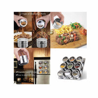 Thumbnail for 9 Magnetic Spice Jar Tins and Steel Rack - 150g Seasoning Storage Containers