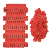 Thumbnail for 1-100 Cattle Number Ear Tag 6x7cm Set - Medium Red Sheep Livestock Label