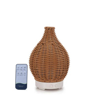 Thumbnail for Essential Oil Aroma Diffuser and Remote - 100ml Rattan Woven Mist Humidifier