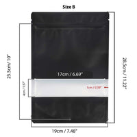 Thumbnail for 100 Resealable Mylar Stand Up Bags 28.5x19cm - Black Food Packaging Zip Pouch