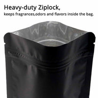 Thumbnail for 100 Resealable Mylar Stand Up Bags 28.5x19cm - Black Food Packaging Zip Pouch