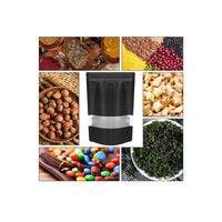 Thumbnail for 100 Resealable Mylar Stand Up Bags 28.5x19cm - Black Food Packaging Zip Pouch