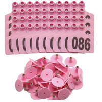 Thumbnail for 1-100 Cattle Number Ear Tags 5x4cm Set - Small Pink Pig Goat Livestock Label