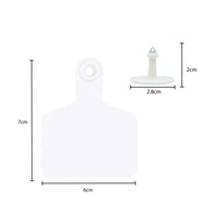 Thumbnail for 100x Cattle Ear Tags 6x7cm Set - Medium White Blank Cow Sheep Livestock Label