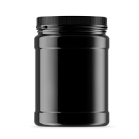 Thumbnail for 10x 2L Wide Mouth Plastic Jars and Lids Black - Empty Protein and Powder Tubs