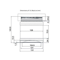 Thumbnail for 10x 1.5L Wide Mouth Plastic Jars and Lids Black - Empty Protein and Powder Tubs
