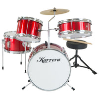 Thumbnail for Karrera Children's 4pc Drum Kit - Red