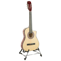 Thumbnail for Karrera 38in Pro Cutaway Acoustic Guitar with guitar bag - Natural