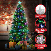 Thumbnail for Christabelle 1.5m Enchanted Pre Lit Fibre Optic Christmas Tree Stars Xmas Decor