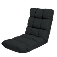 Thumbnail for Sarantino Adjustable Floor Gaming Lounge Faux Linen Chair Sofa 100 X 50 X 12cm Black