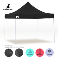 Thumbnail for Wallaroo Gazebo Tent Marquee 3x3 PopUp Outdoor Black