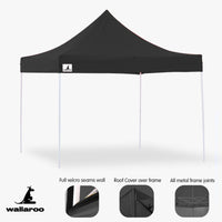 Thumbnail for Wallaroo Gazebo Tent Marquee 3x3 PopUp Outdoor Black