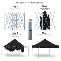 Thumbnail for Wallaroo Gazebo Tent Marquee 3x3 PopUp Outdoor Black