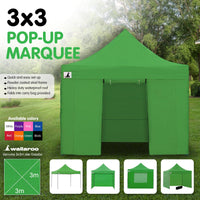 Thumbnail for Wallaroo Gazebo Tent Marquee 3x3 Popup Outdoor - Green