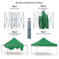 Thumbnail for Wallaroo Gazebo Tent Marquee 3x3 Popup Outdoor - Green