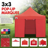 Thumbnail for Wallaroo Gazebo Tent Marquee 3x3 PopUp Outdoor  Red