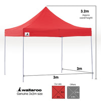 Thumbnail for Wallaroo Gazebo Tent Marquee 3x3 PopUp Outdoor  Red