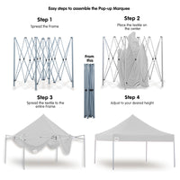 Thumbnail for Wallaroo Gazebo Tent Marquee 3x3 PopUp Outdoor Wallaroo White