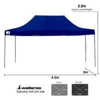 Thumbnail for Wallaroo Gazebo Tent Marquee 3x4.5m PopUp Outdoor  Blue