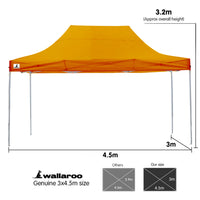 Thumbnail for Wallaroo Gazebo Tent Marquee 3x4.5m PopUp Outdoor Orange