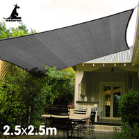 Thumbnail for Wallaroo Outdoor Sun Shade Sail Canopy Grey Square 2.5 x 2.5M