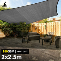 Thumbnail for Wallaroo 280gsm Outdoor Sun Shade Sail Canopy Grey - 2m X 2.5m