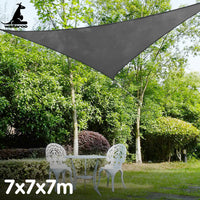 Thumbnail for Wallaroo Outdoor Sun Shade Sail Canopy Grey Triangle 7 x 7 x 7M