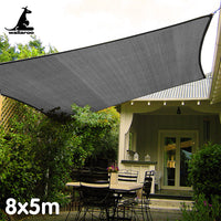 Thumbnail for Wallaroo Outdoor Sun Shade Sail Canopy Grey Rectangle 8 x 5M