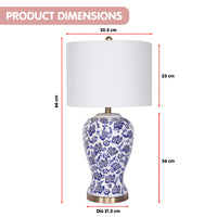 Thumbnail for Sarantino Table Lamp Ceramic Floral Base Cotton Drum Shade