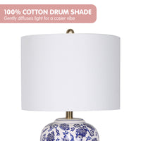 Thumbnail for Sarantino Table Lamp Ceramic Floral Base Cotton Drum Shade