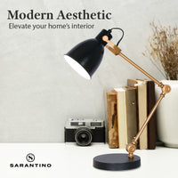 Thumbnail for Sarantino Adjustable Metal Table Lamp In Black And Gold