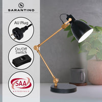 Thumbnail for Sarantino Adjustable Metal Table Lamp In Black And Gold