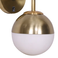 Thumbnail for Sarantino Wall Lamp with Gold Metal Base and White Glass Shade