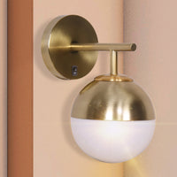 Thumbnail for Sarantino Wall Lamp with Gold Metal Base and White Glass Shade