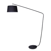 Thumbnail for Sarantino Metal Arc Floor Lamp in Black Finish with Linen Taper Shade