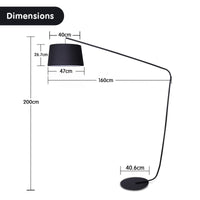 Thumbnail for Sarantino Metal Arc Floor Lamp in Black Finish with Linen Taper Shade